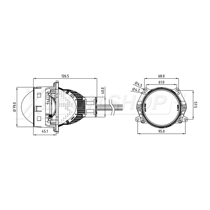 Светодиодные линзы MTF-Light WideBeam (МТФ Лайт Вайд Бим) 2.0 OEM, 2 шт ...