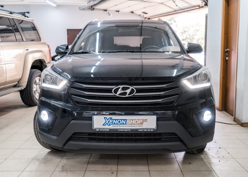 Замена модулей ПТФ Hyundai Creta на светодиодные MTF