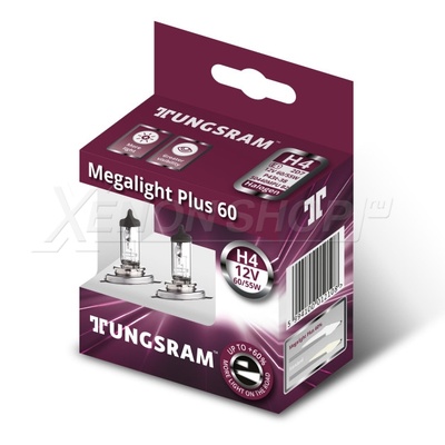 H4 Tungsram Megalight Plus +60% - 50440MPU B2