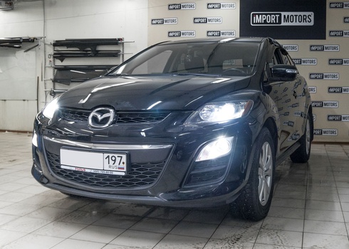 Замена галогеновых линз Мазда СХ7 / Mazda CX7 на светодиодные билинзы