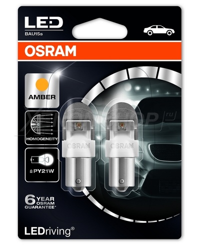 PY21W Osram Premium Amber (2шт.) - 7557YE-02B