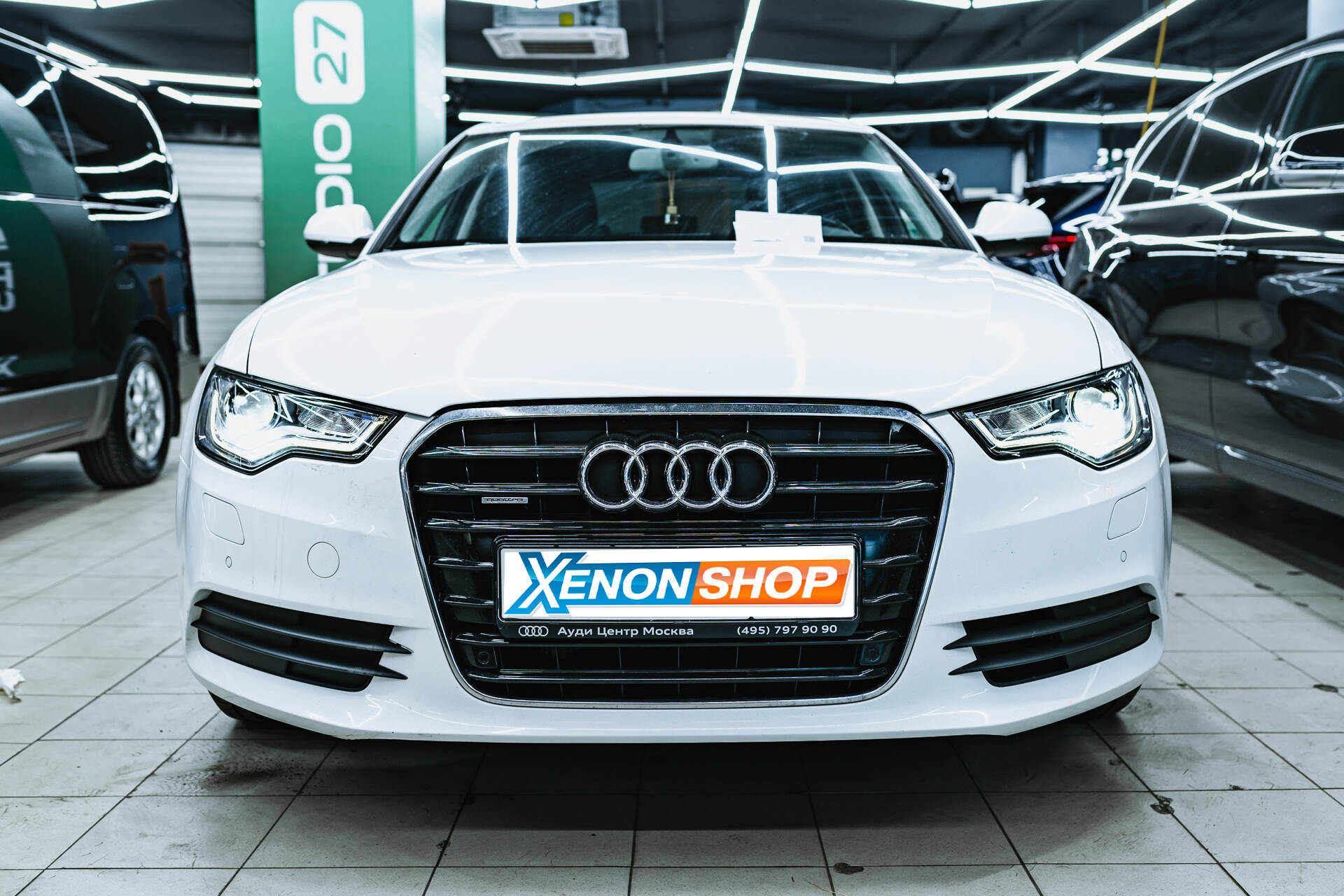 Замена линз в фарах Audi A6 C7 (2013) на светодиодные модули