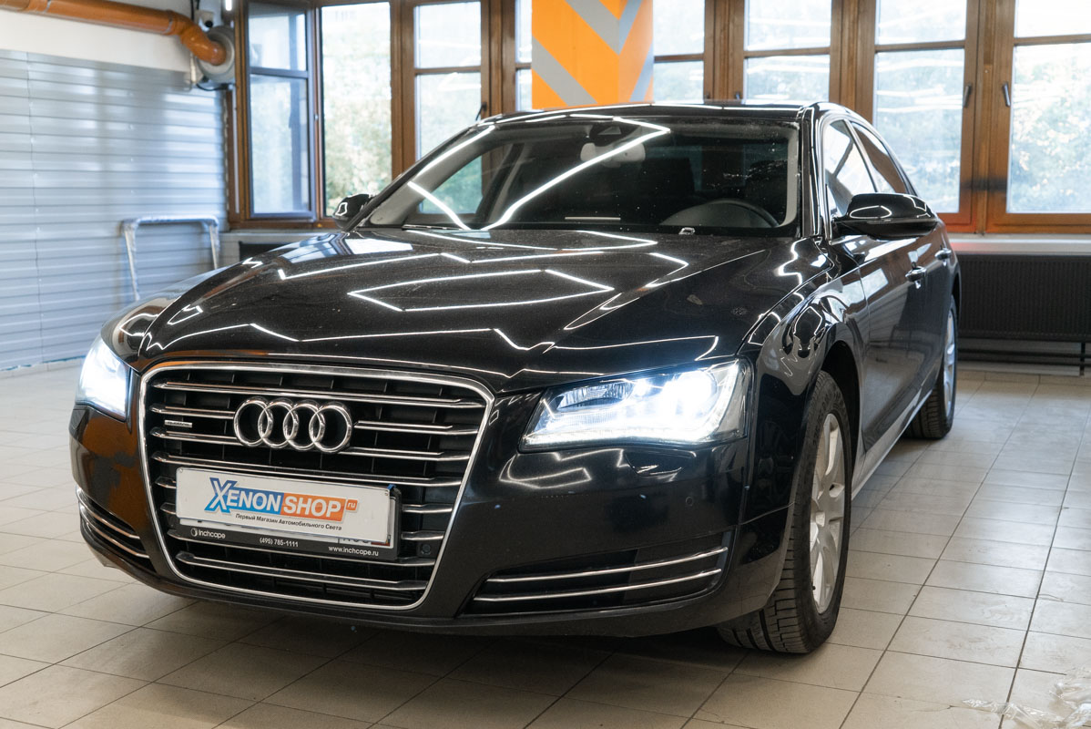 Замена отражателей линз Audi A8 (2011)