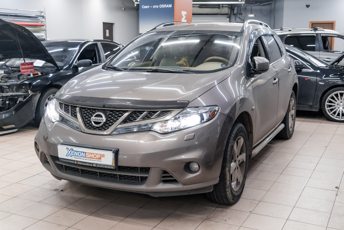 Замена линз в фарах Nissan Murano (2011) на новые биксеноновые