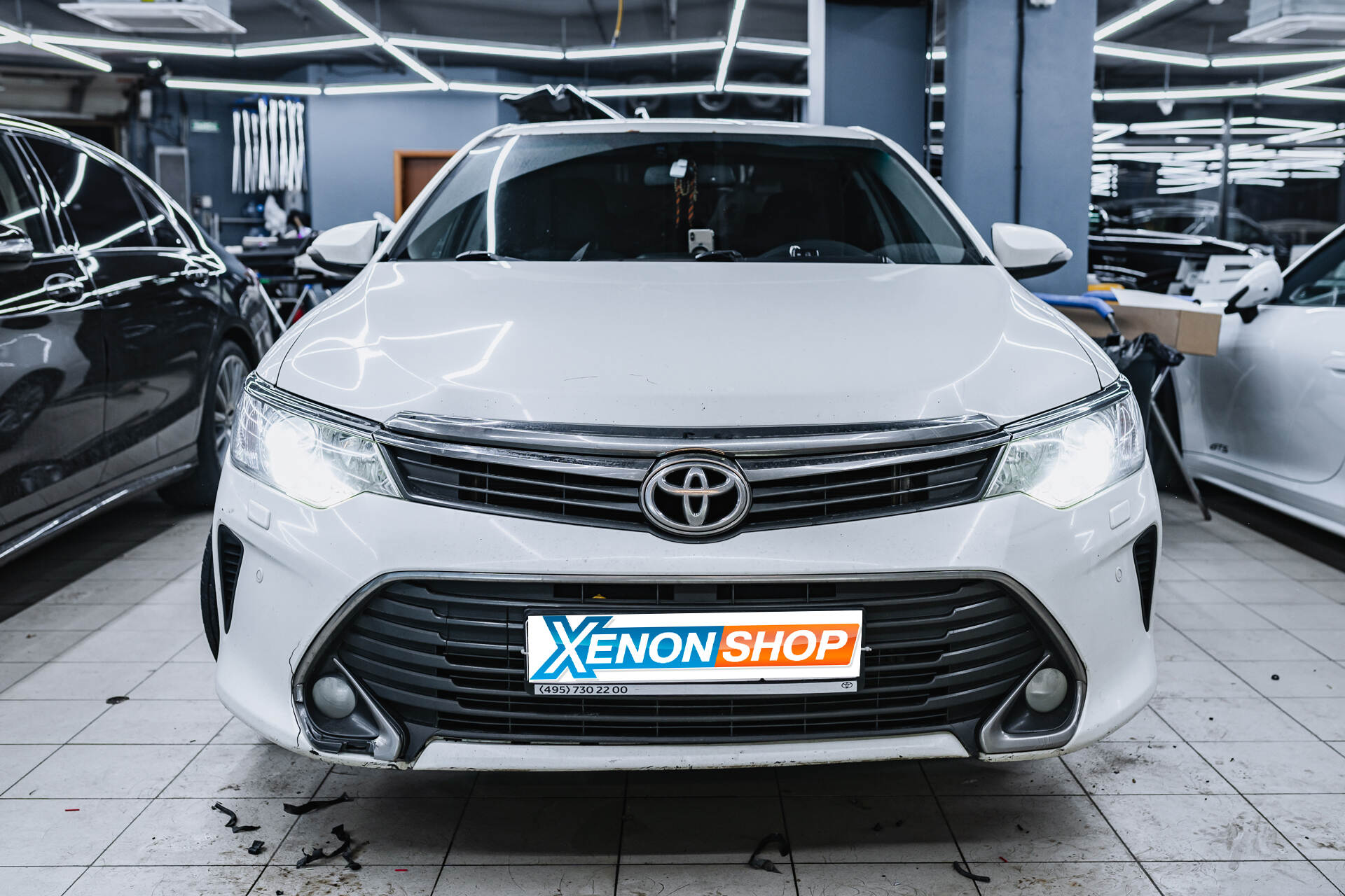 Замена линз в фарах Toyota Camry V55