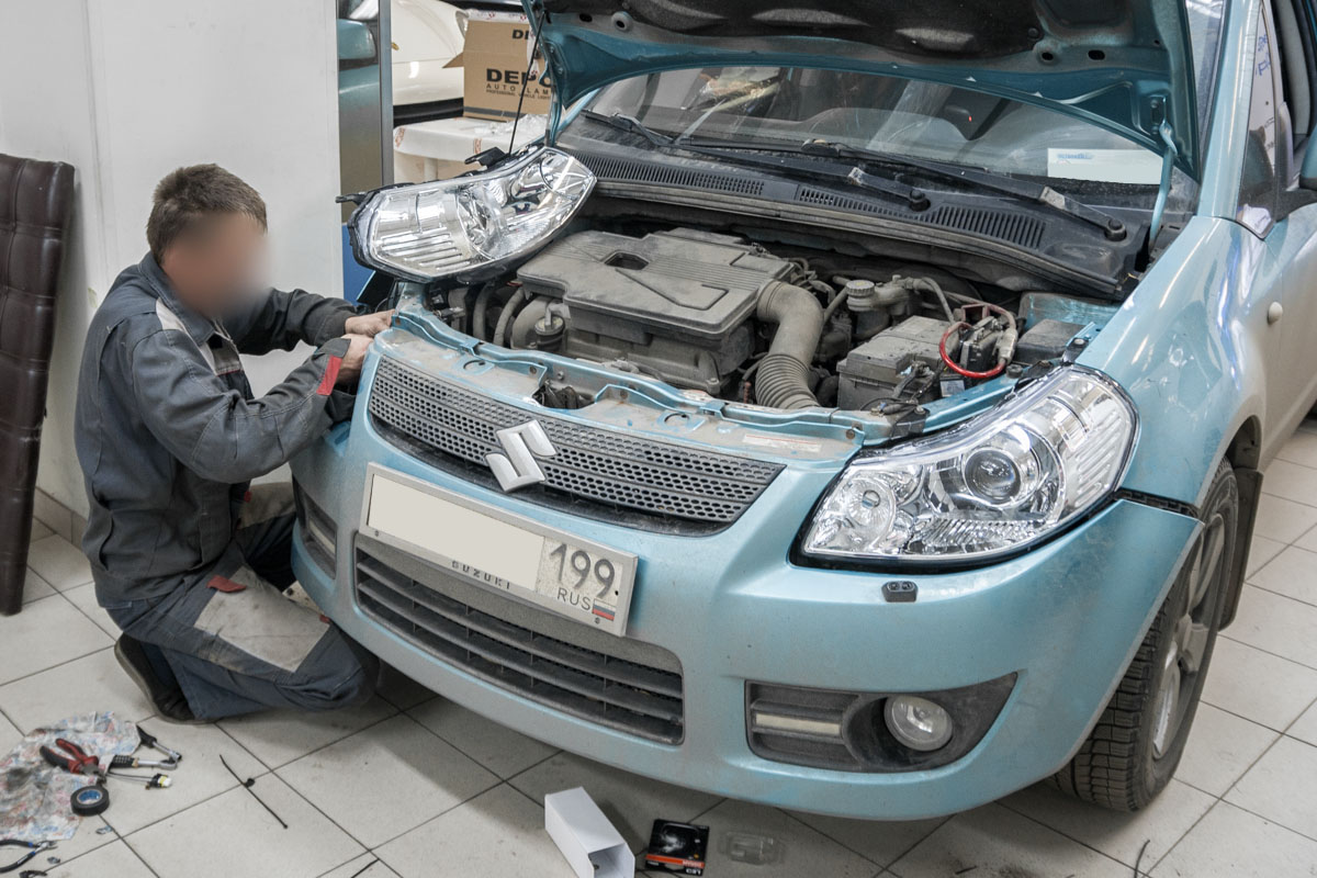 Установка новых фар с линзами Optima Professional.