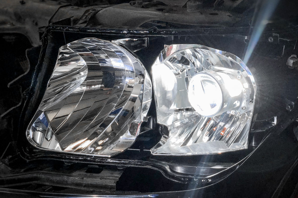 Тестирование светодиодной линзы Optima и регулировка света фар.